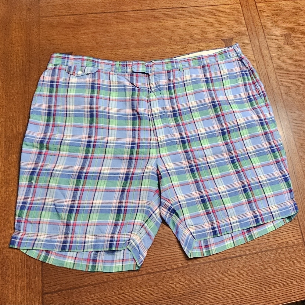 Polo Ralph Lauren 100% Linen Madras Plaid Shorts 48B